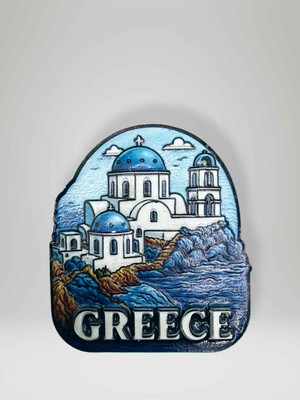 Mundy Greece (Yunanistan) Temalı Kabartmalı Polyester Magnet Buzdolabı Süsü – 6 cm x 7 cm (KOD:1080)