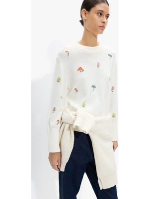 Parfois Kadın Desenli Örme Sweatshirt %100 Pamuk