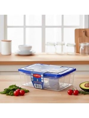 Ecoport 3'lü Köşeli Saklama Kabı Seti