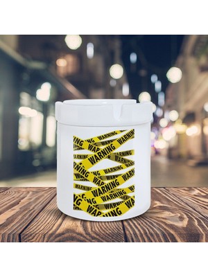 Asilmeydan Warning Küllük Sarı Şerit Baskılı Kül Tablası K-139