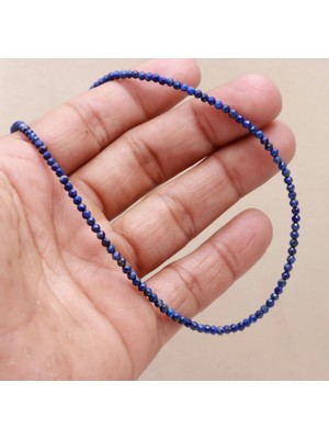 Taşmir Lapis Lazuli 3 mm Faset Kesim Ince Dizi Kolye