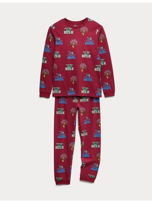 Marks & Spencer Marvel Baskılı Pamuk Pijama Takımı (3-12 Yaş)