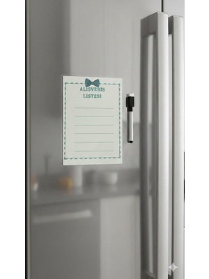 Tint and Treats Buzdolabı Alışveriş Listesi A5 – Laminasyonlu Yaz Sil – Magnetli – Yaz Sil Kalem Hediyeli