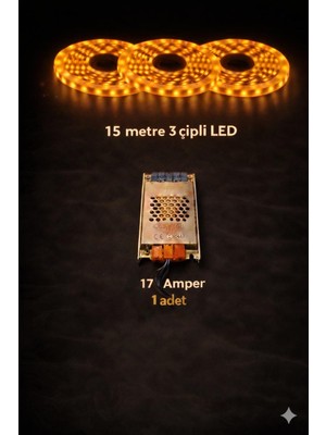 ZMR Lumıxa 3 Çipli 15 Metre Amber Let + Trafo