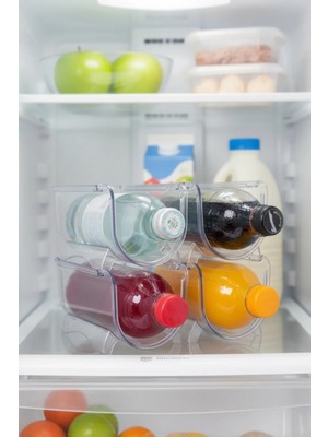 Evle 4 Parça Buzdolabı Şişe Düzenleyici Seti, Buzdolabı Düzenleyici Şişe Organizer