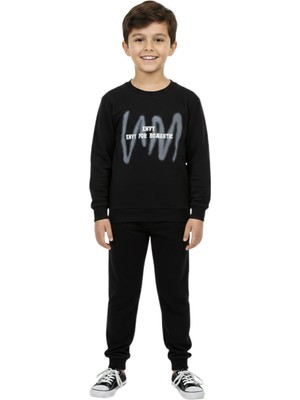 Baglan Erkek Çocuk Önü Arkası Baskılı Sweatshirt BGL-ST05242