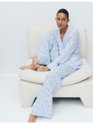 Marks & Spencer Pamuklu Kalp Detaylı Pijama Takımı