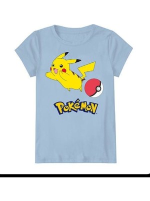 Punix Kids Punıx Kıds Pokemon Pıkachu Baskılı Erkek Kız Çocuk  Unısex Yazlık T-Shırt