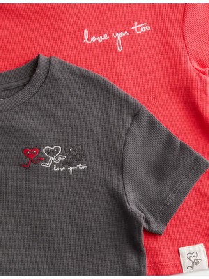 Marks & Spencer 2’li Saf Pamuk Kalp Desenli Pijama Takımı (1–16 Yaş)