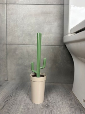 Feyza Design Şık ve Pratik Kaktüs Tasarımlı Wc Fırça Seti