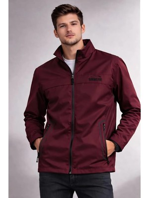 SINWEAR Erkek Baharlık Su ve Rüzgar Geçirmez Mont Dik Yaka Mevsimlik Fermuarlı Spor Outdoor Ceket