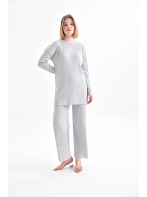 Kadın Alt-Üst Takım Fitilli Triko Takım Iç Göstermez