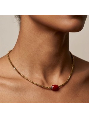 THEIA GemWorks Lohen - Hematit & Nepal Cam Boncuk Kolye