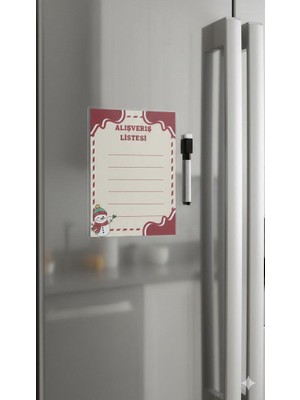 Tint and Treats Buzdolabı Alışveriş Listesi A5 – Laminasyonlu Yaz Sil – Magnetli – Yaz Sil Kalem Hediyeli