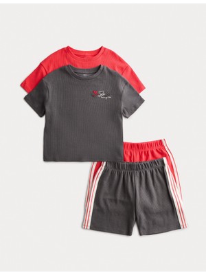 Marks & Spencer 2’li Saf Pamuk Kalp Desenli Pijama Takımı (1–16 Yaş)
