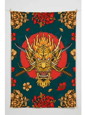 Charmbi Gamer Duvar Örtüsü -  Çok Renkli Anime Temalı Kumaş Oda Dekoru Tapestry