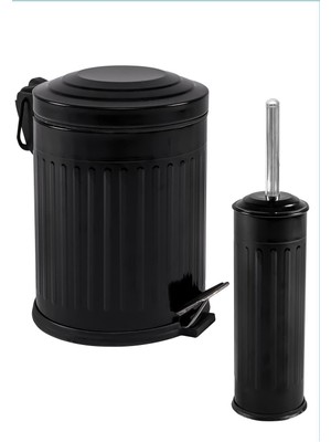 Feyza Design Vintage 2'li Çöp Kovası Banyo Seti, Şık ve Pratik Tasarım