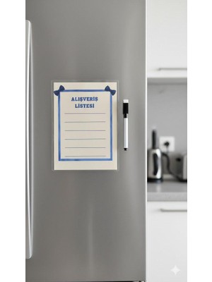 Tint and Treats Buzdolabı Alışveriş Listesi A5 – Laminasyonlu Yaz Sil – Magnetli – Yaz Sil Kalem Hediyeli