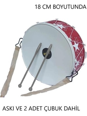 Brother Toys Oyuncak Davul Çocuk Gösteri Davulu 18 cm Kırmızı Renk