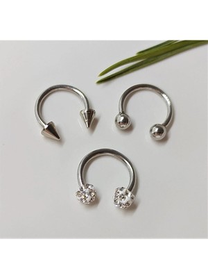Jaida Moda Çelik Piercing, Küpe, Kulak, Dudak, Kıkırdak, Tragus, Helix, (3 Lü Set)