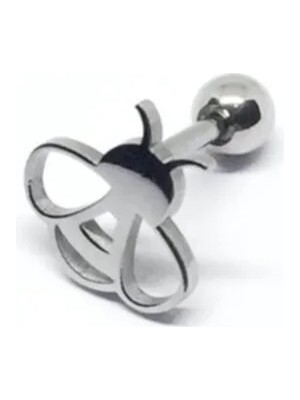 Jaida Moda 316L Cerrahi Çelik Gri Arı Figürlü Tragus, Kıkırdak, Helix 6mm Piercing