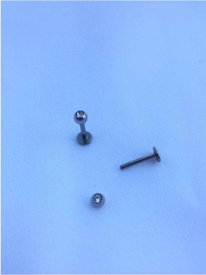 Jaida Moda 316L Cerrahi Çelik Gri Zirkon Mini Taşlı Tragus, Kıkırdak, Helix 6mm Piercing