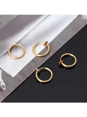 Jaida Moda 316L Burun Kulak Dudak Tüm Bölgelere Uyumlu 4 Adet Çelik Deliksiz Fake Piercing