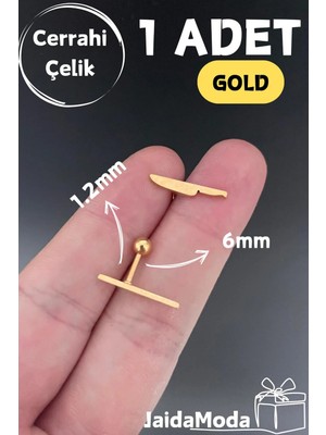 Jaida Moda Unisex Şef Bıçağı Figürlü Tragus Helix Çelik Piercing