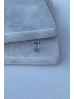 Jaida Moda Unisex Gümüş 3 Toplu Tragus Helix Kıkırdak Piercing