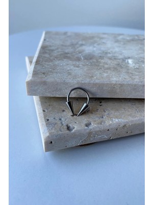 Jaida Moda Unisex Gümüş Spayk Model Çelik Halka Piercing