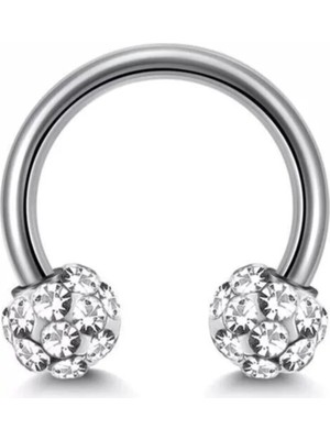 Jaida Moda 316L Cerrahi Çelik 6mm Shambala Taşlı Piercing (Tragus-Kulak-Kıkırdak)