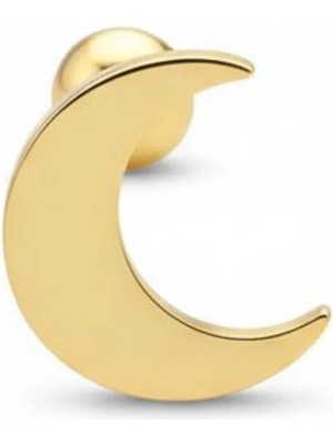 Jaida Moda Kadın Ay Figürlü Gold Cerrahi Çelik Tragus Helix Kıkırdak Piercing | 6 mm