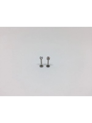 Jaida Moda 316L Cerrahi Çelik Tek Taş ve Shambala Taşlı Tragus Helix 6mm Piercing 2'li Paket
