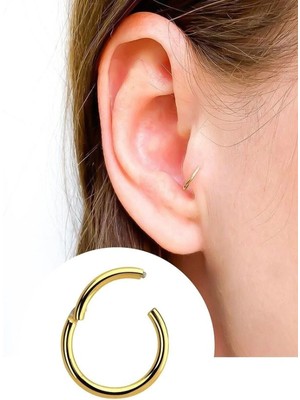 Jaida Moda 316L Cerrahi Çelik Gold Halka Mini Boy 6mm Tragus Helix Piercing