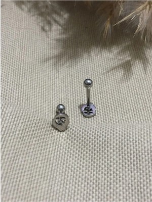 Jaida Moda 316L Cerrahi Çelik Gri Che Guevara Figürlü Tragus, Kıkırdak, Helix 6mm Piercing