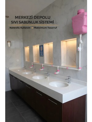 Hilal Kimya 10 Lt Butonlu 3  Musluklu Merkezi Sistem Depolu Sıvı Sabunluk