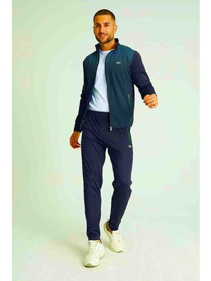 Lacoste Lacivert Slim Fit Desenli Eşofman Takımı