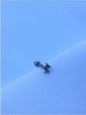 Jaida Moda 316L Cerrahi Çelik Üçgen Taşlı Tragus Helix 6mm Piercing