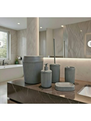 Feyza Design 5'li Banyo Seti, Şık ve Kullanışlı Banyo Aksesuarları Paketi