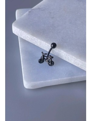 Jaida Moda Kadın Siyah Bisiklet Figürlü Göbek Piercing