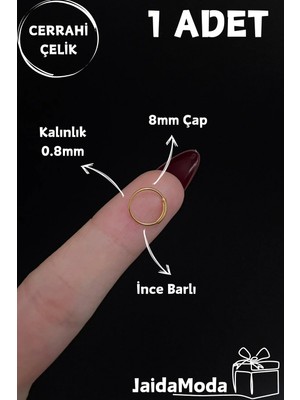 Jaida Moda Kadın Cerrahi Çelik Halka Hızma