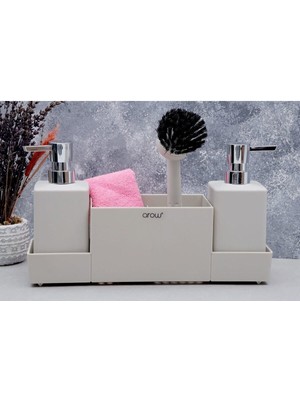 Feyza Design Akrilik Sıvı Sabunluk 4'lü Banyo Seti, Şık ve Kullanışlı Tasarım