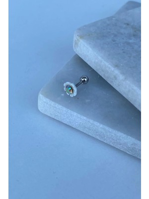 Jaida Moda Kadın Gümüş Çiçek Figürlü Tragus Helix Çelik Piercing