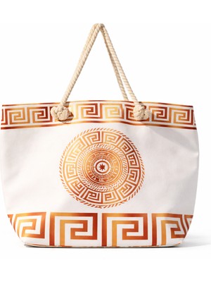 Kadın Lüks Desen Çanta - Fermuarlı- 50*35 Cm- Plaj Çantası