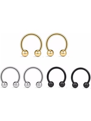 Jaida Moda 316L Cerrahi Çelik 6lı Set 6mm Top Uçlu Septum Piercing
