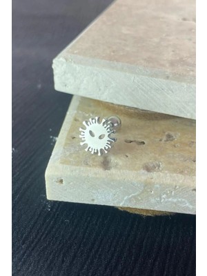 Jaida Moda Unisex Çelik Virüs Figürlü Piercing