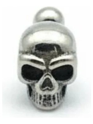 Jaida Moda Unisex Gümüş Renk Kuru Kafa Figürlü Cerrahi Çelik Tragus Helix Piercing | 6 mm