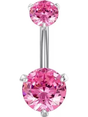 Jaida Moda Kadın Renkli Zirkon Taşlı Çelik Göbek Piercing