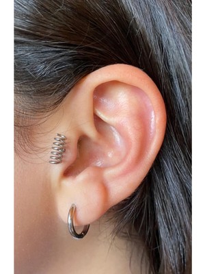 Jaida Moda Unisex Cerrahi Çelik Yay Figürlü 6mm Tragus Helix Piercing