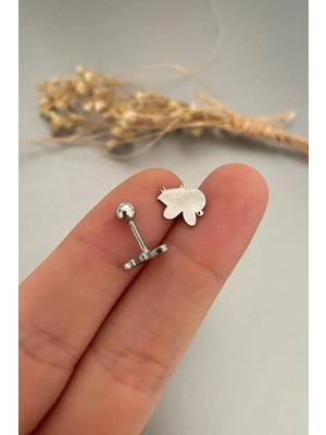 Jaida Moda 316L Cerrahi Çelik Gümüş Arı Figür Tragus, Kıkırdak, Helix 6mm Piercing